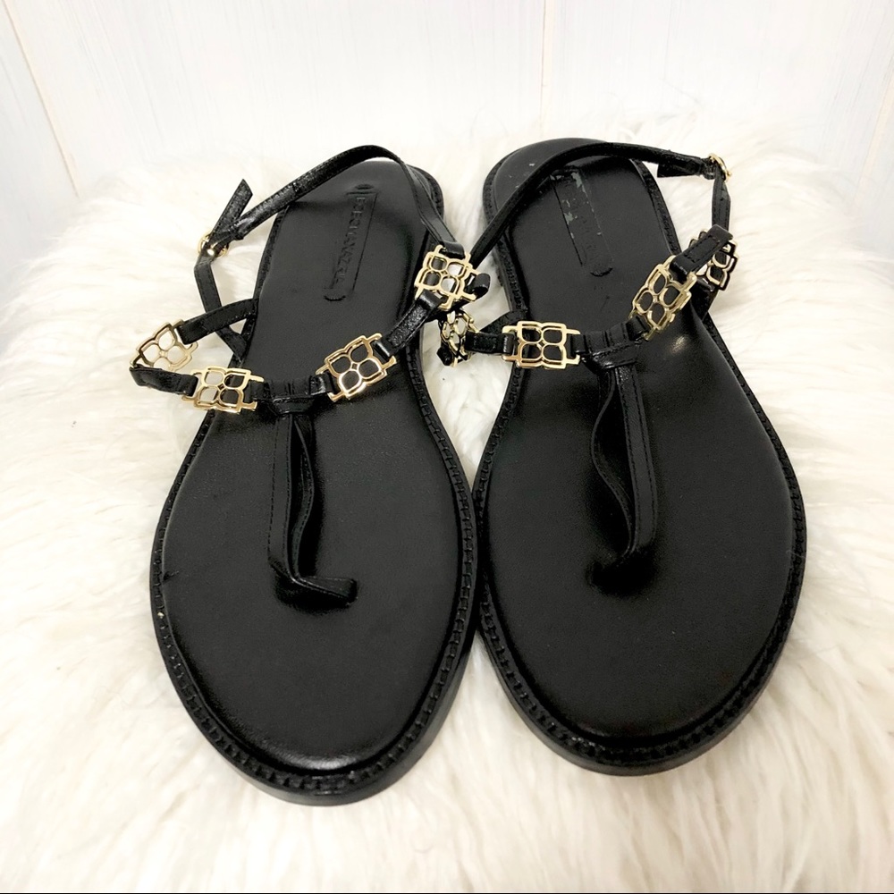 BCBG MaxAzria Audrina Black Thong Sandals